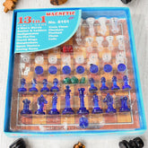 13-in-1 family board game set showing chess and other games