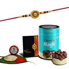 (K1_513_CM) Rakhi Combo with Chocolate Magic, Rakhi & Chocolate for brother, Fancy Rakhis for men stylish, rakhi with gift, Rakhi Combo, Set of 1, Chocolate