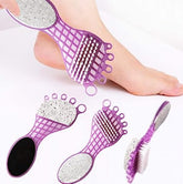 VelvaBloom dual-sided 4-in-1 pedicure foot scrubber with brush and steel scrubber