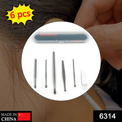Close-up of stainless steel ear cleaning tools with anti-slip handles