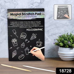Colorful scratch art revealed