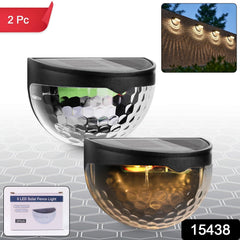 Close-up of 6 LED honeycomb pattern solar fence light