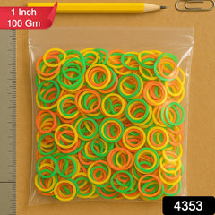 Close-up of colorful elastic rubber bands