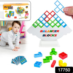 Stacked colorful blocks of 3D Tower Balance Game