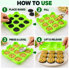 9 Cavity Cutlet and Aloo Tikki Maker Mould with Removable Base Inserts