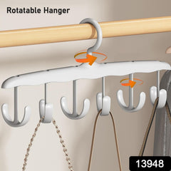 Close-up view of hooks on tank top hanger