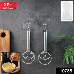 Two spiral hand whisks