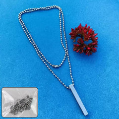 Linear charm necklace with stainless steel chain