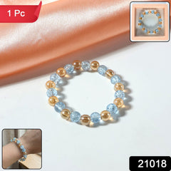 Stretch Bracelet with Dual-Tone Beads
