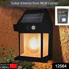DeoDap Solar Wall Lamp outdoor porch lighting in-use