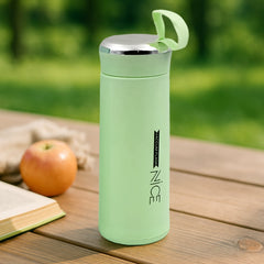 Customize / personalized outdoor sport water bottle 400ml leak proof BPA-free for travel cold and hot water glass water bottle with daily water intake for gym and children, Nice Bottle (1 pc)