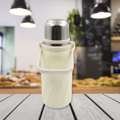 Wide mouth water bottle with ice cubes inside