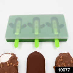 Ice Cream Mould sicle Mold, Cactus Shape Ice Molds Homemade sicle for DIY Ice sicle, 3-Cavity Summer Food Kitchen Tools (1 Pc)