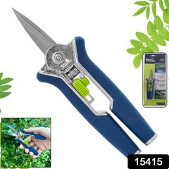 Close-up of ultra-sharp stainless steel blade on garden snips