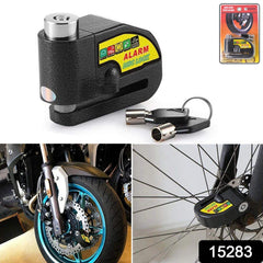 Motorcycle alarm disc lock with keys