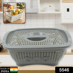 Multipurposes Plastic Basket, Organizer for Kitchen, Countertop, Cabinet, Bathroom with Lid, Plastic Storage Basket For Store Fruits, Vegetables, Magazines, Cosmetics, Stationary (1 Pc / Mix Color )