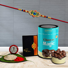 (K1_549_CM) Rakhi Combo with Chocolate Magic, Rakhi & Chocolate for brother, Rakhi with chocolate, rakhi with gift, Rakhi Combo, Set of 1 Rakhi, Chocolate