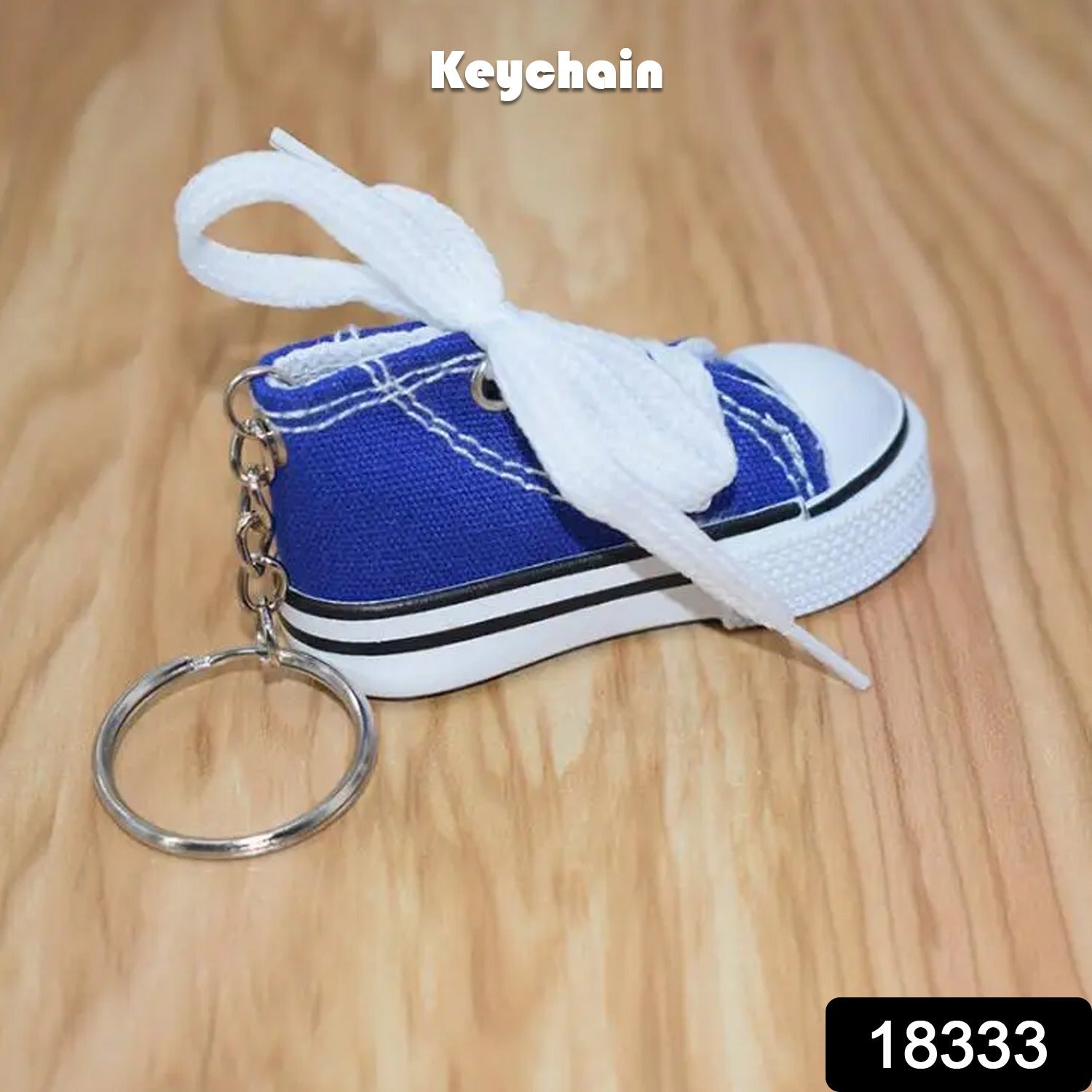 Classic white sneaker keychain accessory