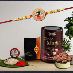 (K1_431_EM) Rakhi Combo with Chocolate Magic, Rakhi & Chocolate for brother, Fancy Rakhis for men stylish, rakhi with gift, Rakhi Combo, Set of 1, Chocolate