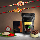 (K2_526+528_SM) Rakhi Combo with Choco Magic (Pouch), Rakhi & Chocolate for brother, Rakhi with chocolate, rakhi with gift, Rakhi Combo, Set of 2 Rakhi, Chocolate