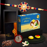 (K1_536_BS32) Multicolor Hearts Diamond Colorful Beads Rakhi Combo with Chocolate Butter Scotch 32gm, Silver Color Pooja Coin, Roli Chawal & Greeting Card, Occasion, Rakhi for brother with gift, chocolate gift pack, rakhi with Chocolate Gift