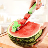 Stainless steel watermelon cutter with windmill slicer