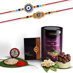 (K2_516+517_BS) Rakhi Combo with Chocolate Butter Scotch 96gm | stylish rakhi for brother | Rakhi & Chocolate for brother | rakhi brother | rakhi with gift | handmade rakhi | Set of 2
