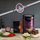 (K1_A41_BS) Multicolor Rakhi Combo & Chocolate Butter Scotch with Silver Color Pooja Coin, Roli Chawal & Greeting Card | Occasion | Rakhi & Chocolate for brother | bracelets for men stylish | rakhi with gift | Rakhi Combo | Set of 1 Rakhi |