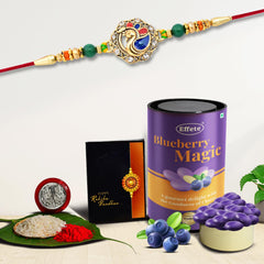 (K1_408_AS) Rakhi Combo with Assorted Chocolate Dryfruits 96gm, stylish rakhi for brother, Rakhi & Chocolate for brother, rakhi brother, rakhi with gift, handmade rakhi, Set of 1 Rakhi