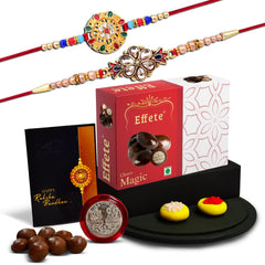 (K2_429+430_EM32) Rakhi Combo with Chocolate Magic 32gm, Rakhi & Chocolate for brother, Rakhi with chocolate, rakhi with gift, Rakhi Combo, Set of 2 Rakhi, Chocolate