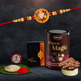 (K1_324_EM) Rakhi Combo with Chocolate Magic, Rakhi & Chocolate for brother, Rakhi with chocolate, rakhi with gift, Rakhi Combo, Set of 1 Rakhi, Chocolate