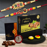 BRO Rakhi | Cool Rakhi For Brother Set Of 2 with Chocolate Almonds 32gm (K2_406+407_CA32)