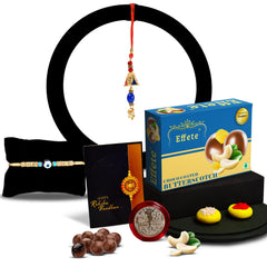 Bhai Bhabhi Rakhi Combo With Chocolate Butter Scotch 32gm With Pooja Coin & Greeting Card | Bhabhi Stylish Rakhi | Rakhi With Gift | Rakhi With Chocolates | Rakhi For Bhabhi | Lumba Bhabhi Rakhi (K1_453_BS32)