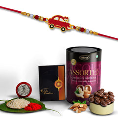 (K1_316_AS) Rakhi Combo & Assorted Chocolate Dryfruits 96gm| Rakhi & Chocolate for brother | Fancy Rakhis for men stylish | rakhi with gift | Rakhi Combo | Set of 1 | Chocolate