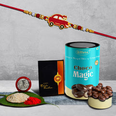 (K1_316_CM) Rakhi Combo with Chocolate Magic, Rakhi & Chocolate for brother, Fancy Rakhis for men stylish, rakhi with gift, Rakhi Combo, Set of 1, Chocolate