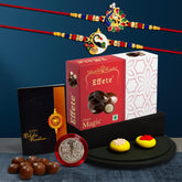 (K2_293+298_EM32) Rakhi Combo with Chocolate Magic 32gm, Rakhi for brother with gift, chocolate gift pack, rakhi with Chocolate Gift Hemper, Fancy Rakhis for men, Set of 2 Rakhi