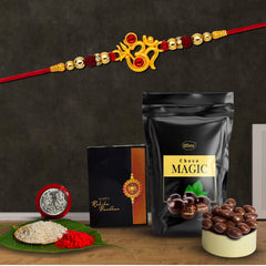 (K1_317_SM) Rakhi Combo with Choco Magic (Pouch), Rakhi & Chocolate for brother, Rakhi with chocolate, rakhi with gift, Rakhi Combo, Set of 1 Rakhi, Chocolate