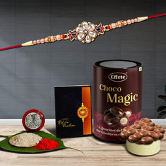 (K1_429_EM) Rakhi Combo with Chocolate Magic, Rakhi & Chocolate for brother, Rakhi with chocolate, rakhi with gift, Rakhi Combo, Set of 1 Rakhi, Chocolate