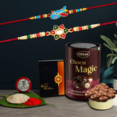 (K2_267+271_EM) Rakhi Combo with Chocolate Magic, Rakhi & Chocolate for brother, Fancy Rakhis for men stylish, rakhi with gift, Rakhi Combo, Set of 2, Chocolate