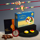 (K2_555+556_BS32) Rakhi with Chocolate Butter Scotch 32gm| Rakhi for brother with gift | handmade rakhi |rakhi combo for brother | stylish rakhi for brother | Set of 2 Rakhi |