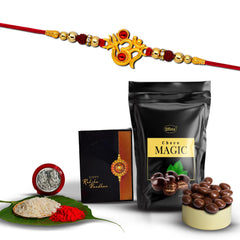 (K1_317_SM) Rakhi Combo with Choco Magic (Pouch), Rakhi & Chocolate for brother, Rakhi with chocolate, rakhi with gift, Rakhi Combo, Set of 1 Rakhi, Chocolate