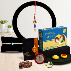 Bhai Bhabhi Rakhi Combo With Chocolate Butter Scotch 32gm With Pooja Coin & Greeting Card | Bhabhi Stylish Rakhi | Rakhi With Gift | Rakhi With Chocolates | Rakhi For Bhabhi | Lumba Bhabhi Rakhi (K1_453_BS32)