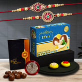 (K2_422+424_BS32) Rakhi with Chocolate Butter Scotch 32gm| Rakhi for brother with gift | handmade rakhi |rakhi combo for brother | stylish rakhi for brother | Set of 2 Rakhi |