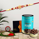 (K1_282_CM) Rakhi Combo with Chocolate Magic, Rakhi for brother with gift, chocolate gift pack, rakhi with Chocolate Gift Hemper, Fancy Rakhis for men, Set of 1 Rakhi