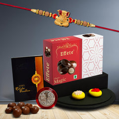 (K1_3_EM32) Rakhi Combo with Chocolate Magic 32gm| Rakhi for brother with gift | Fancy Rakhis for men stylish |rakhi combo for brother | Set of 1 Rakhi | Chocolate |