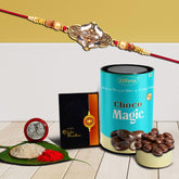 (K1_428_CM) Rakhi Combo with Chocolate Magic, stylish rakhi for brother, Rakhi & Chocolate for brother, rakhi brother, rakhi with gift, handmade rakhi, Set of 1 Rakhi