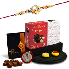 (K1_414_EM32) Rakhi Combo with Chocolate Magic 32gm, Rakhi for brother with gift, chocolate gift pack, rakhi with Chocolate Gift Hemper, Fancy Rakhis for men, Set of 1 Rakhi