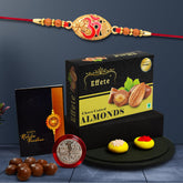 (K1_403_CA32) Rakhi Combo & Chocolate Almonds 32gm| Rakhi & Chocolate for brother | Fancy Rakhis for men stylish | rakhi with gift | Rakhi Combo | Set of 1 | Chocolate