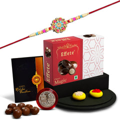 (K1_559_EM32) Rakhi Combo with Chocolate Magic 32gm| Rakhi for brother with gift | chocolate gift pack |rakhi with Chocolate Gift Hemper | Fancy Rakhi for men | Set of 1 |