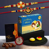 (K2_285+286_BS32) Multicolor Turtle & Flower Floral Crystal Colorful Beads Rakhis Combo & Chocolate Butter Scotch 32gm with Silver Color Pooja Coin, Roli Chawal & Greeting Card | Occasion | Rakhi & Chocolate for brother | bracelets for men s